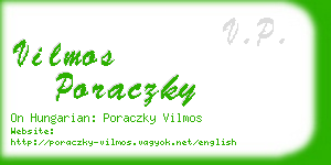 vilmos poraczky business card